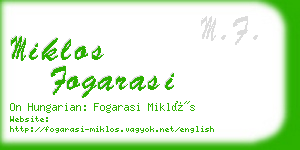 miklos fogarasi business card